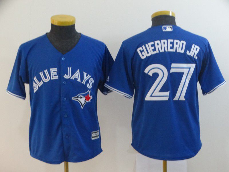 Youth Toronto Blue Jays #27 Guerrero jr Blue MLB Jersey